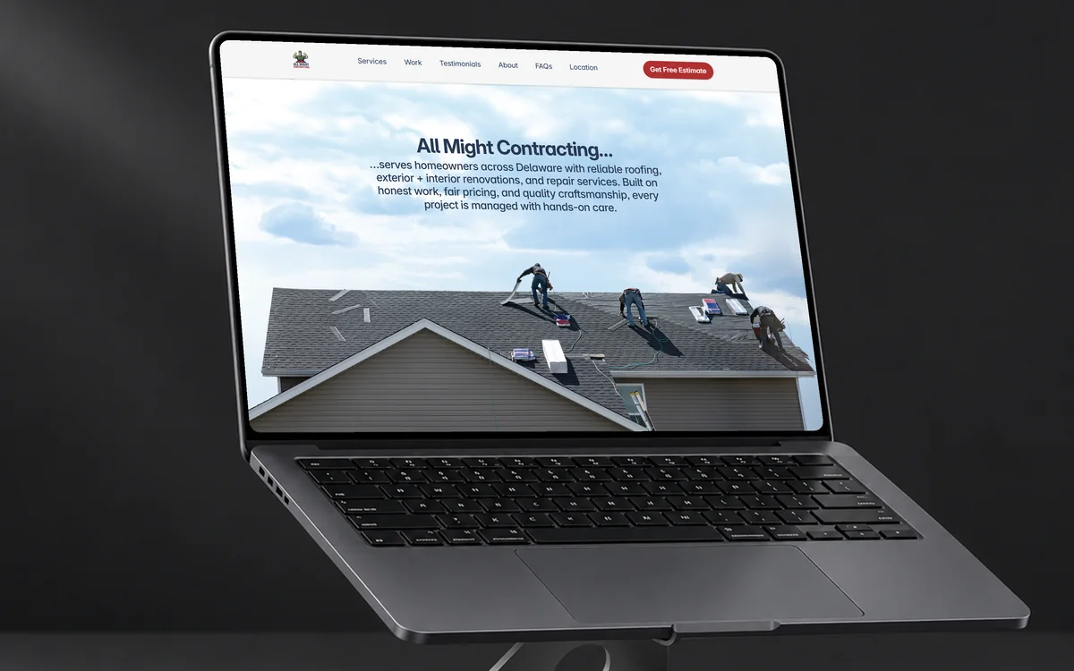 All Might Contracting, Website by Omni2