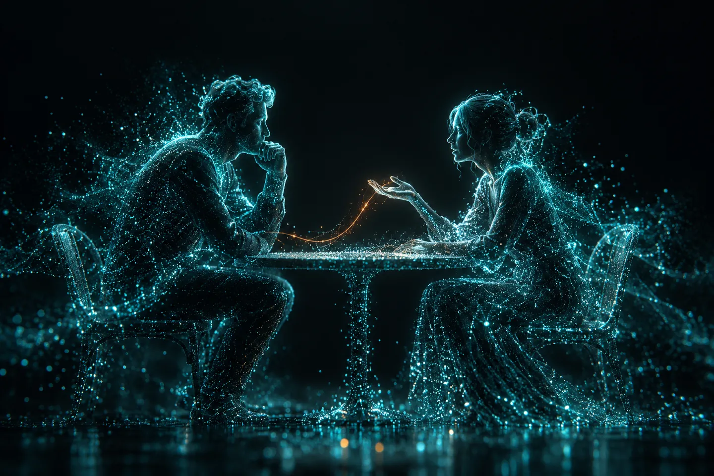 Scoping call, particle illustration