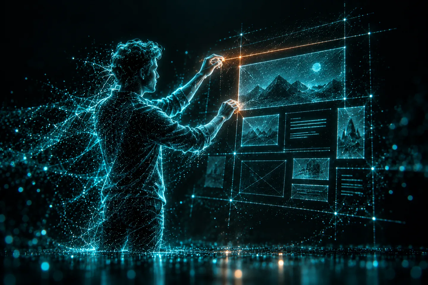 Design, particle illustration