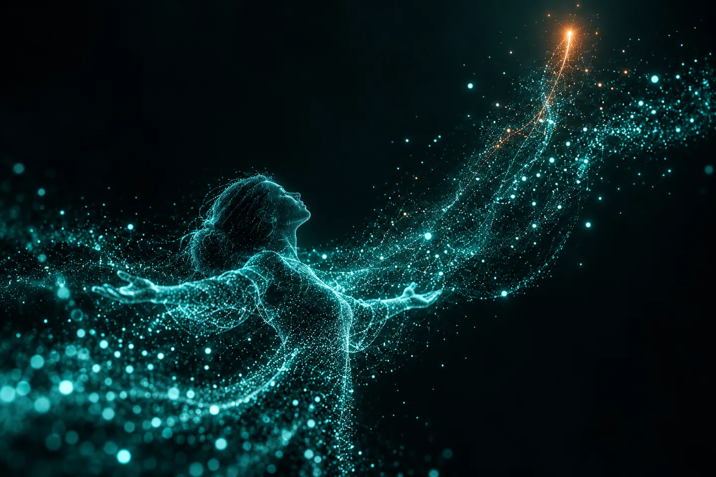 Launch, particle illustration