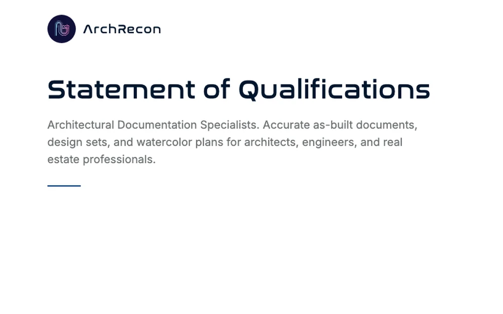 ArchRecon Statement of Qualifications, generated from the same project CMS
